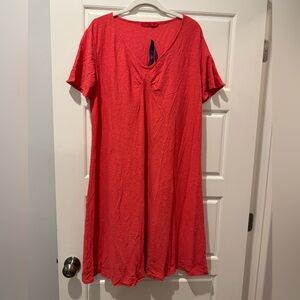 NWT CUT LOOSE XL Coral Pink Cotton/Linen Mini Dress